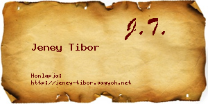 Jeney Tibor névjegykártya