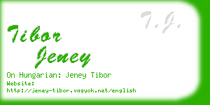 tibor jeney business card